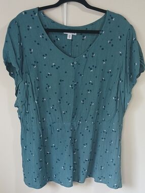 5 for $25 Sonoma Teal Blue Floral V-Neck Women’s Top